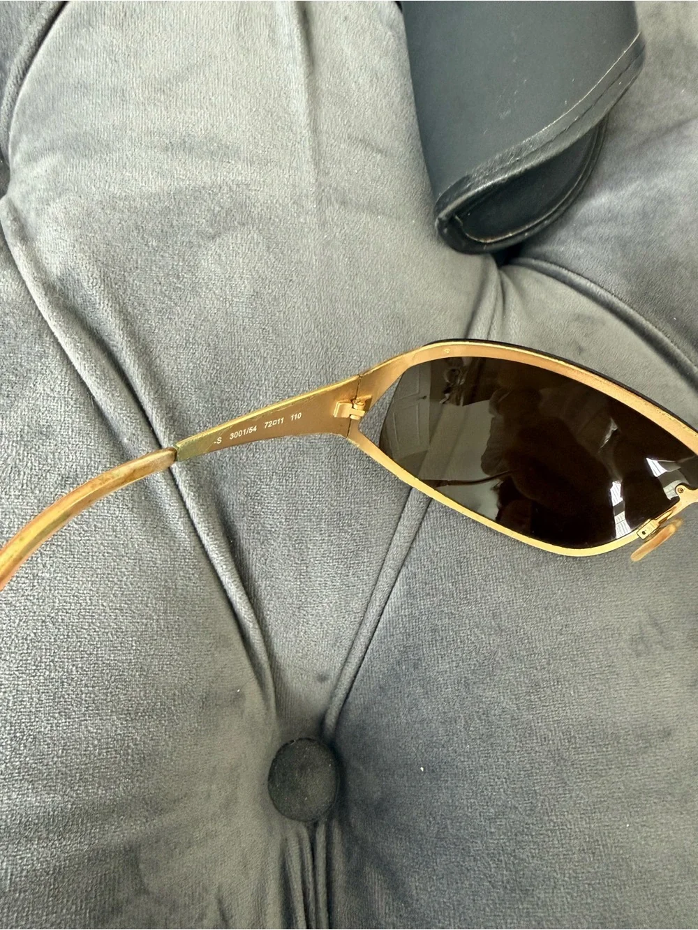 Vintage Byblos Y2K Gold Wrap Shield Sunglasses Brown Lenses Made in Italy Case